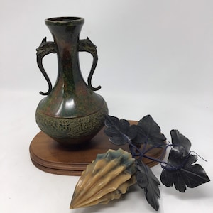 Vintage Japanese Takaoka Bronze Copperware Dragon Vase