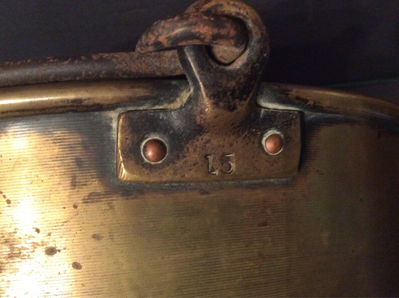 Vintage Brass Rustic Bucket Kettle made by American Brass Etsy