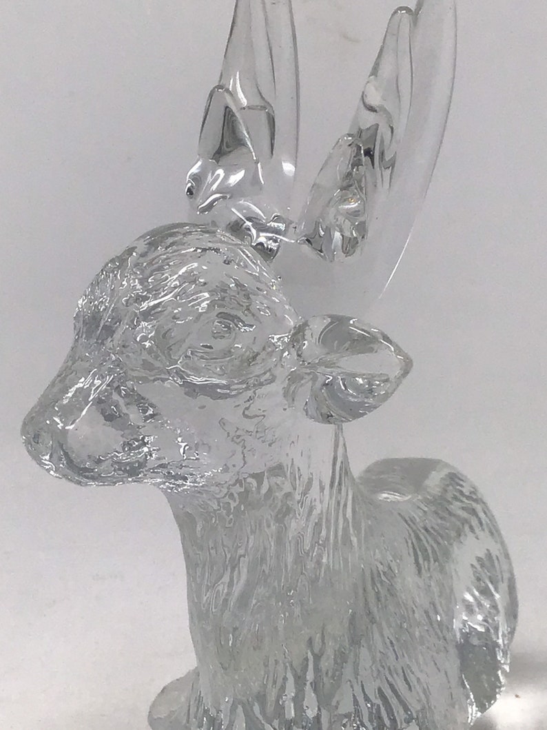 Vintage Deer crystal deer clear glass figurine deer figure Etsy