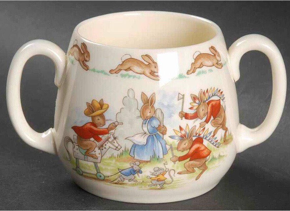 Vintage Bunnykins by Royal Doulton bowl and two handed mug. Etsy