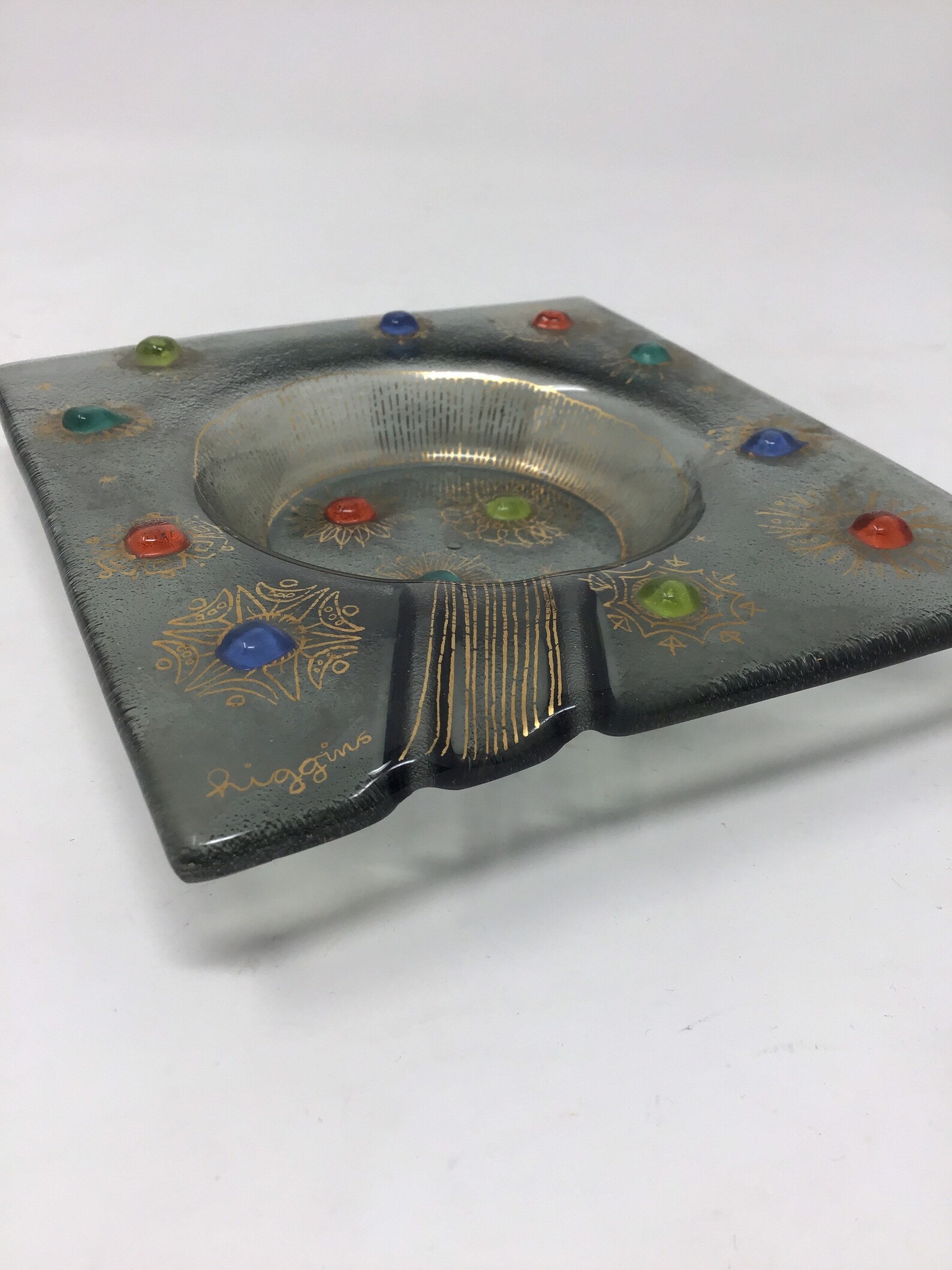 Higgins ashtray Mid Century Barbaric Jewels Art Glass Ashtray Etsy