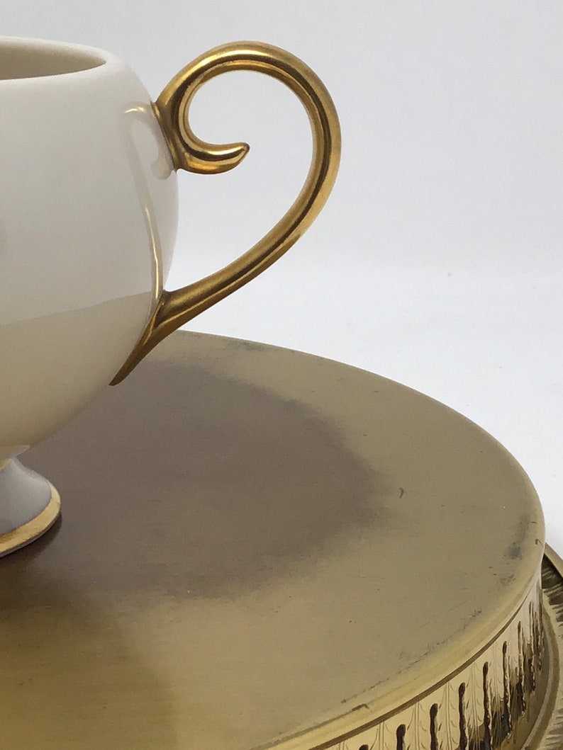 Flintridge China Creamer Montrose Pattern.Ivory with gold trim Etsy