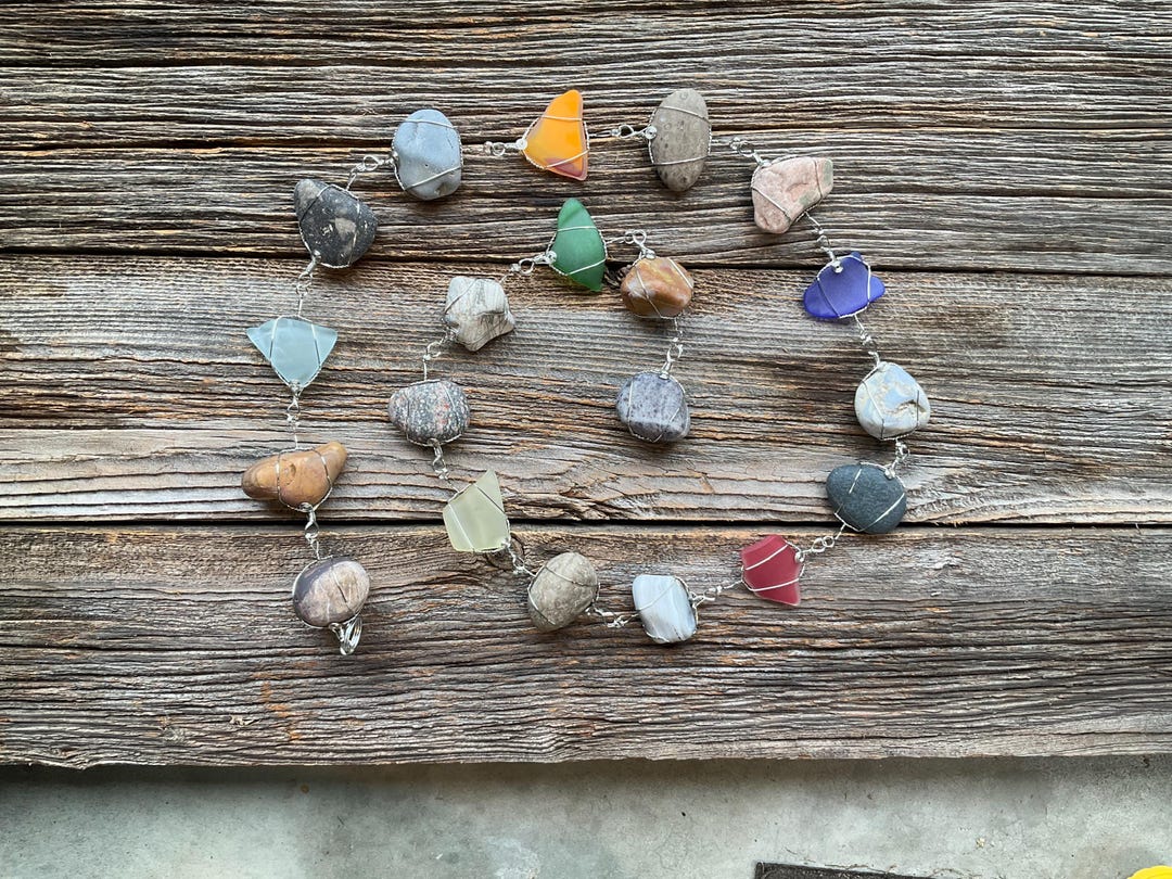 Great Lakes Rock and Tumbled Glass Rain/garden Chain - Etsy