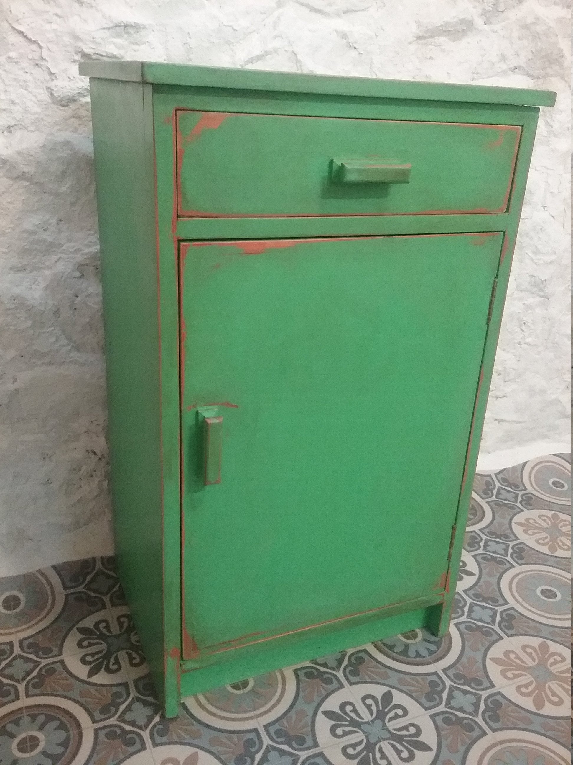 Antibes Green Cupboard, Antibes Green Vintage Cupboard