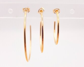 Créoles Or gold filled 14k • En forme de cercle 25mm • Boucles modernes • Hoop Boucles d’oreilles • Earrings Gold hoop • Femme