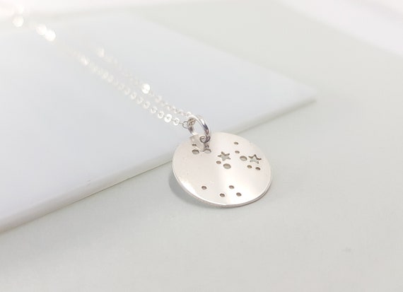 Collier SIGNE ASTROLOGIQUE Argent 925, Zodiac necklace sterling silver, Collier constellation minimaliste, Cadeau astrologie femme