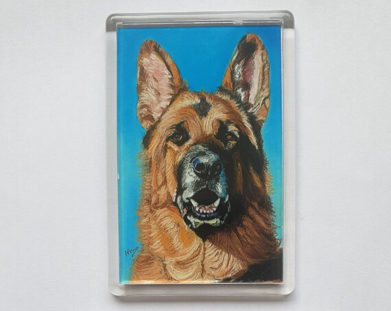 Alsation/German Shepherd - Fridge magnet - 76 x 52 x 5mm