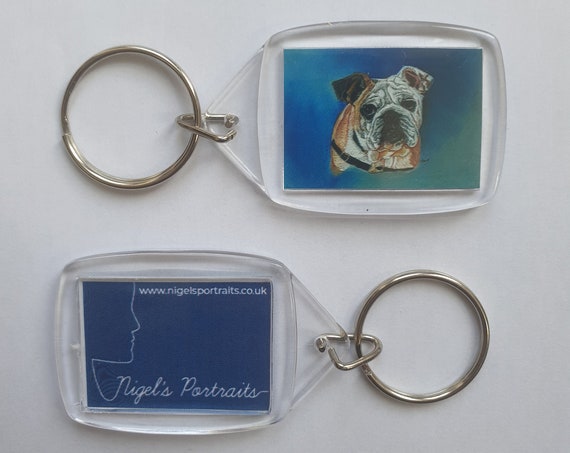 English Bulldog - Key Ring - 34 x 54 x 5mm
