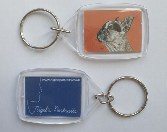 French Bulldog White - Key Ring - 34 x 54 x 5mm
