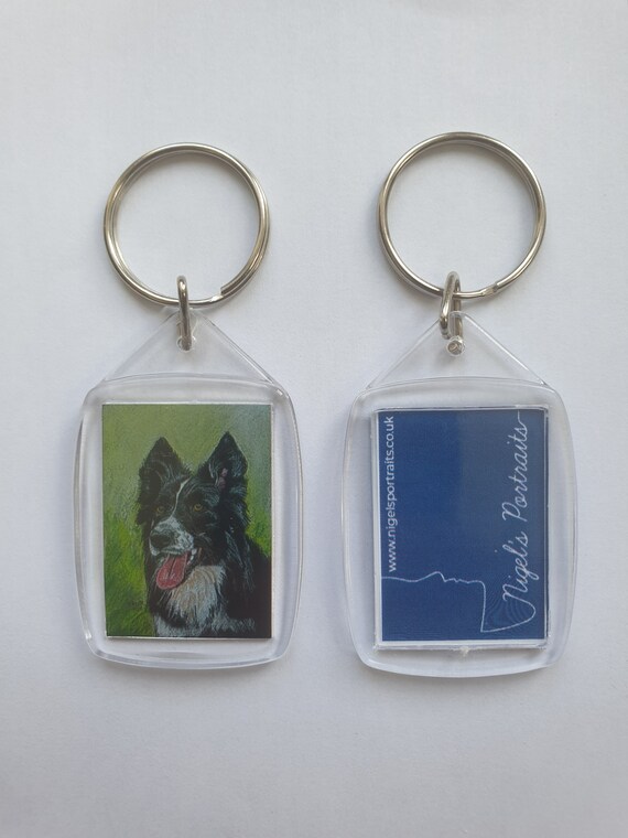 Border Collie - Key Ring - 54 x 34 x 5mm
