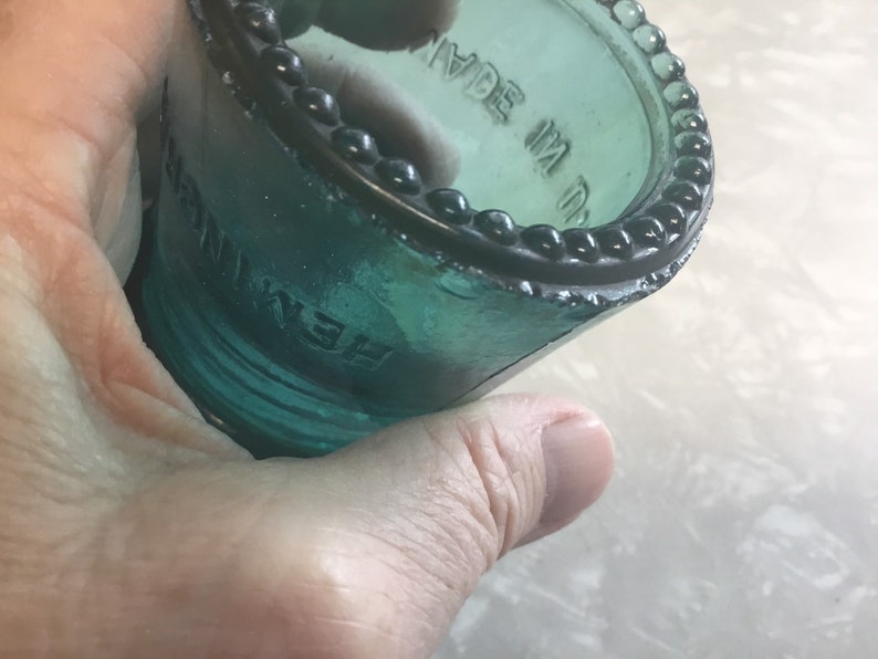 Hemingray-9 Collectible Small Glass Insulator Aqua Made is U.S.A.
