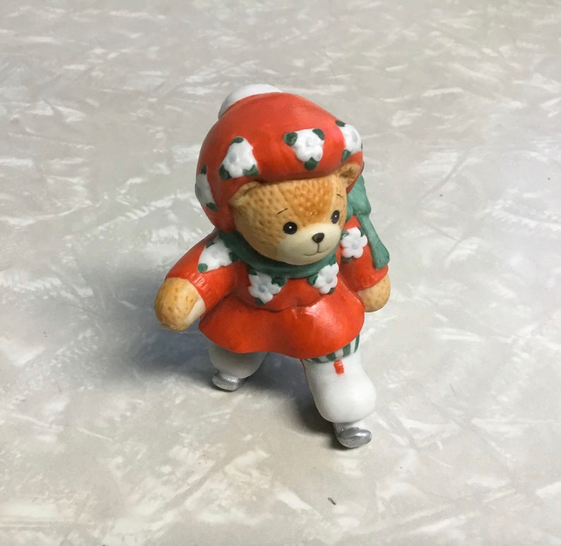 Christmas Ice Skating Bear 3 Tall Etsy
