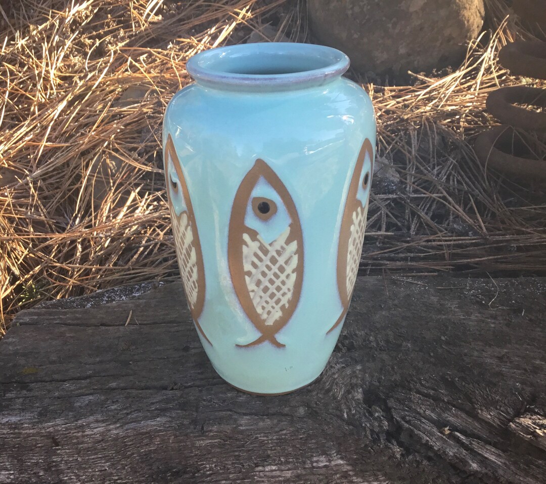 Vintage Ceramic Fish Vase, Japan Etsy