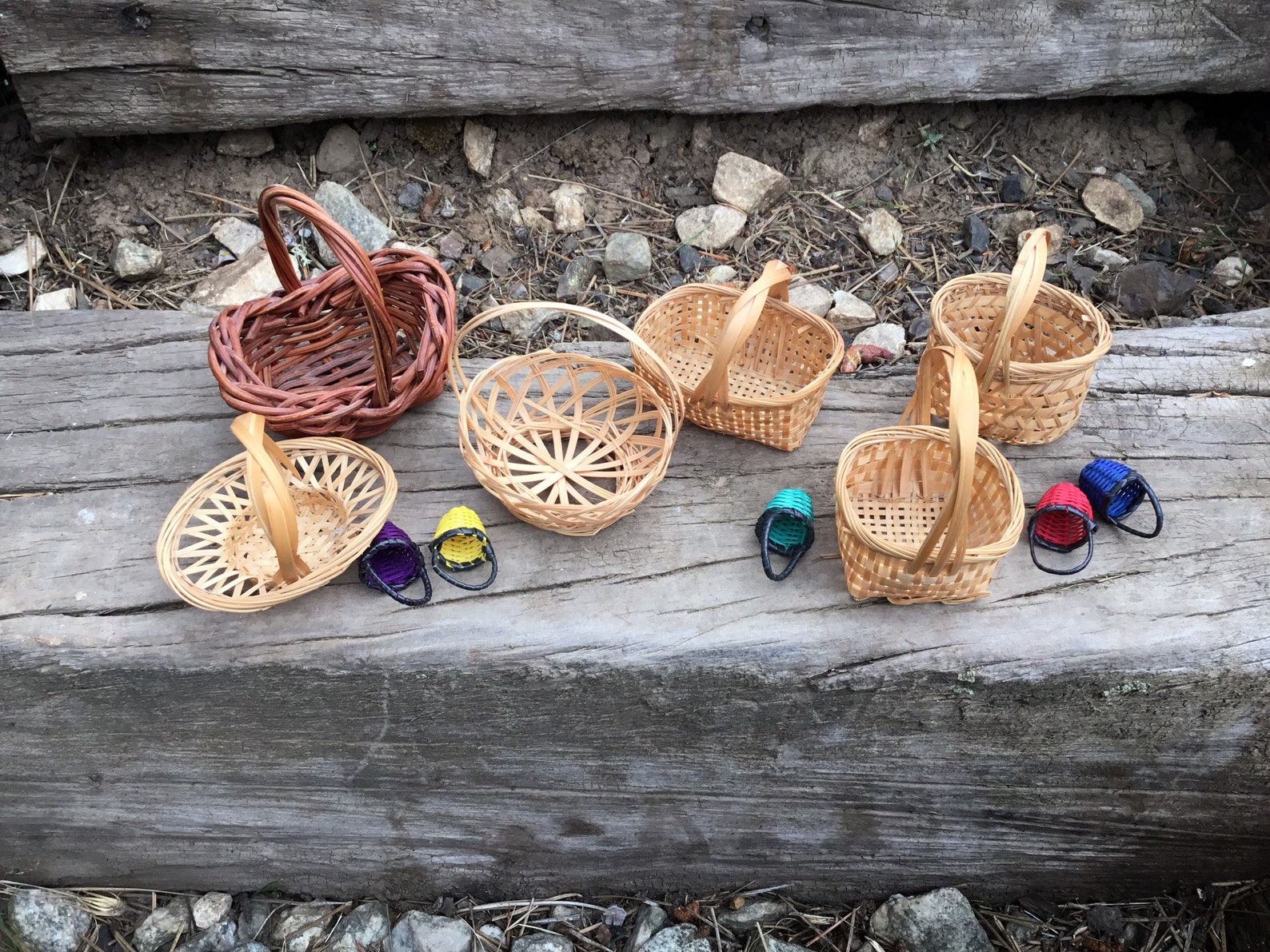 Vintage Miniature Basket Set Basket Collection Etsy