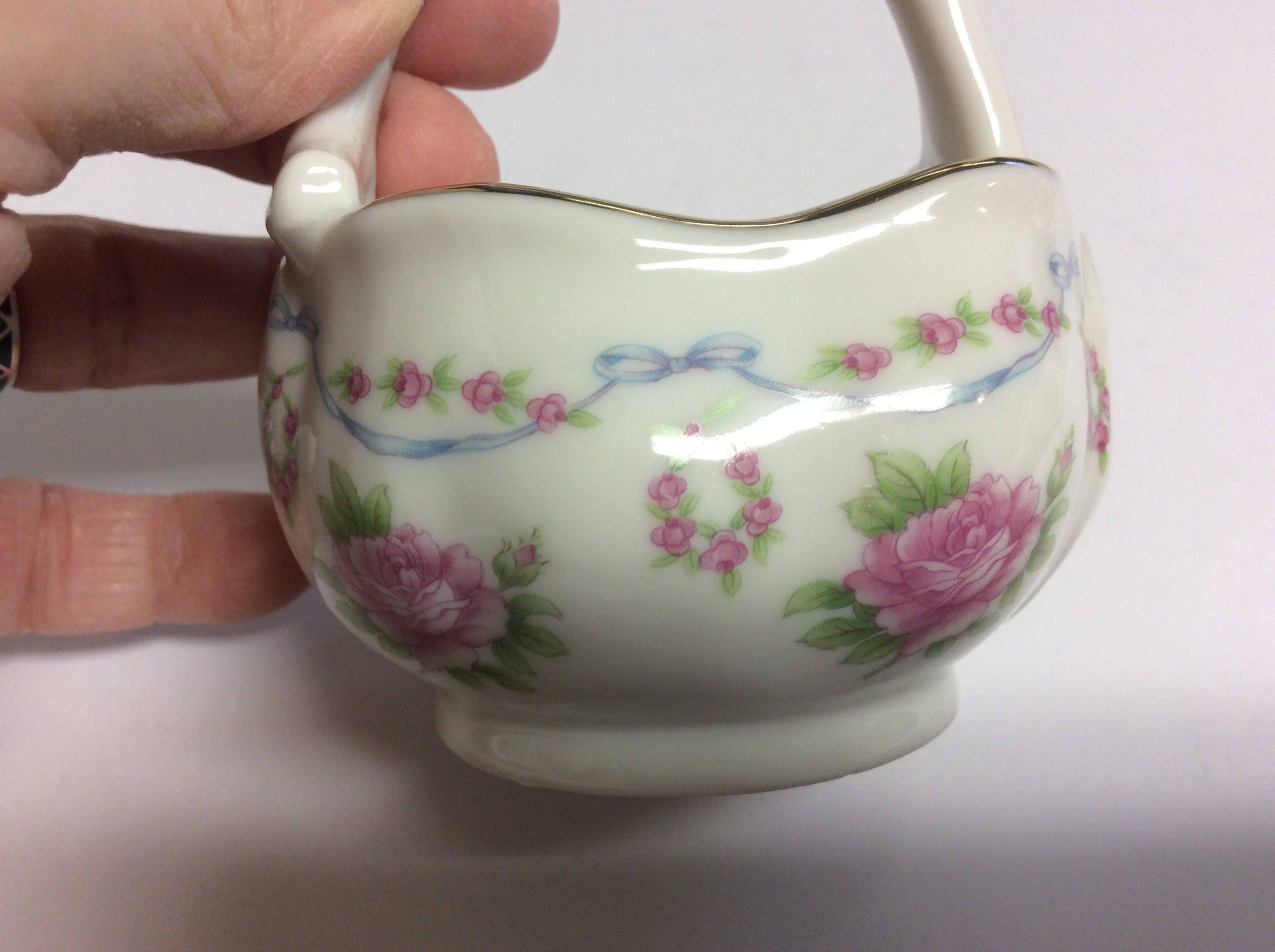 Lefton Small Porcelain Basket Hand Painted Etsy