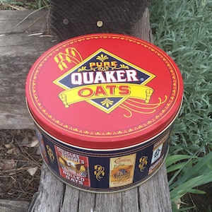Vintage Quaker Oats Tin, 1983 Commemorative Limited Edition Tin