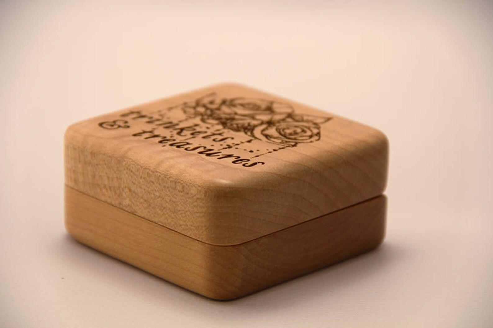 Keepsake Trinket Box // Laser Engraved Treasure Box // Etched Etsy
