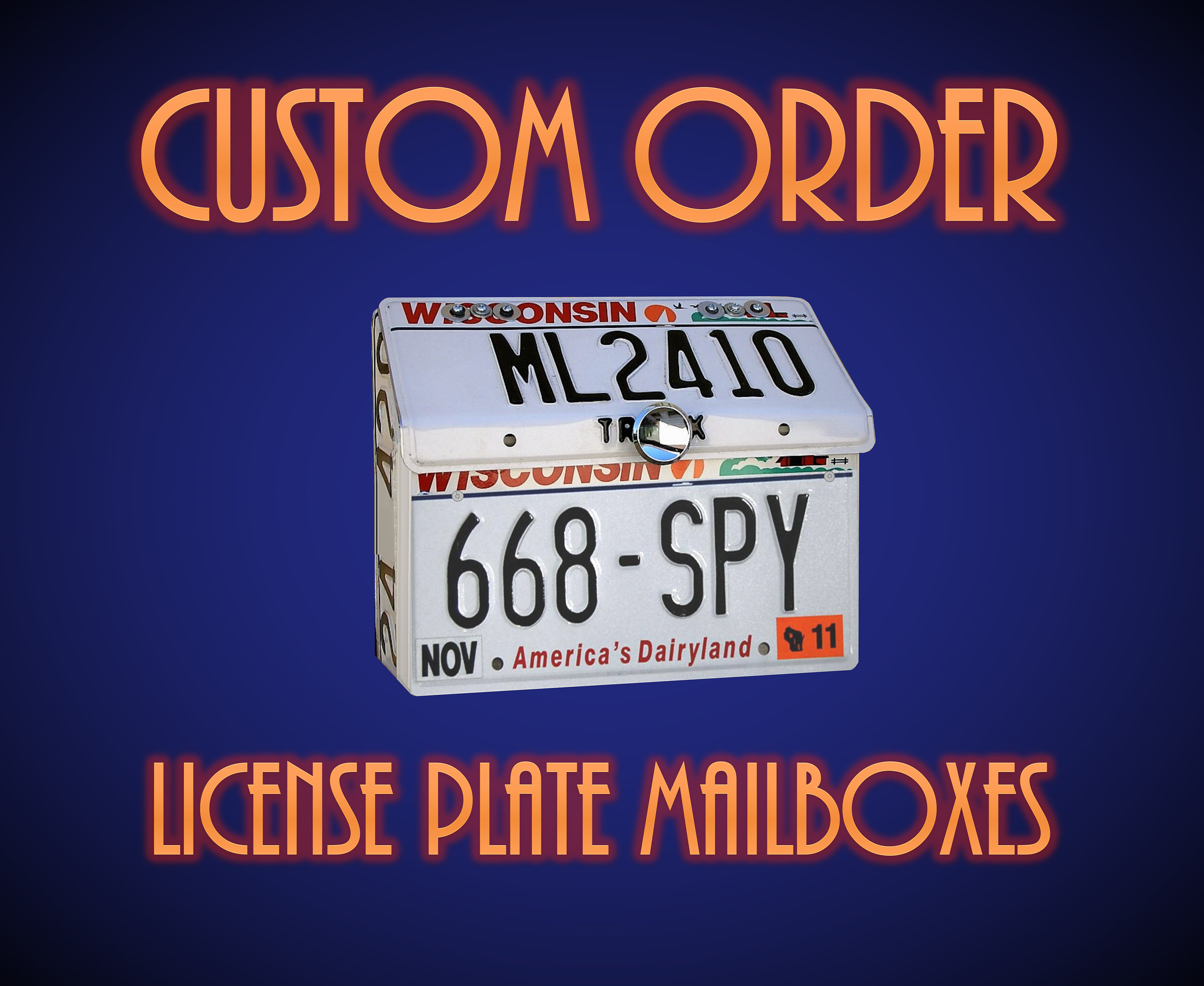 Custom Made To Order License Plate Mail Box Letter Etsy