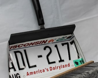 Handmade Dustpan, License Plate, rustic