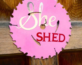 she shed metal sign, she shed decor, mom cave sign, gift for mom, workshop sign, mom’s workshop, storage shed sign, she shed sign