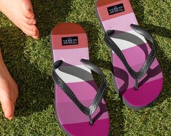 Girls Love Girls Flip Flops LGBT Pride Flip Flops Distressed Lesbian Pride Flag Flip-Flops Gay Girl Flip Flops