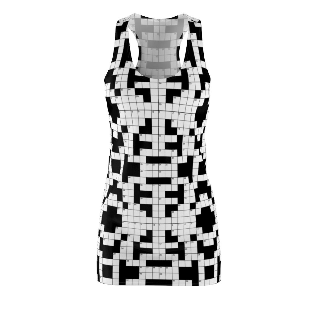 65 MCMLXV Women's Crossword Puzzle Print Racerback Dress - Etsy