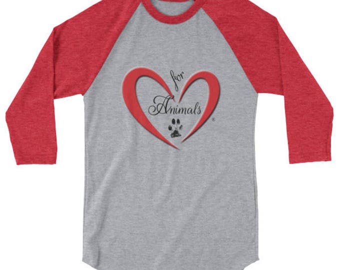 Heart of Love for Animals - 3/4 sleeve raglan shirt