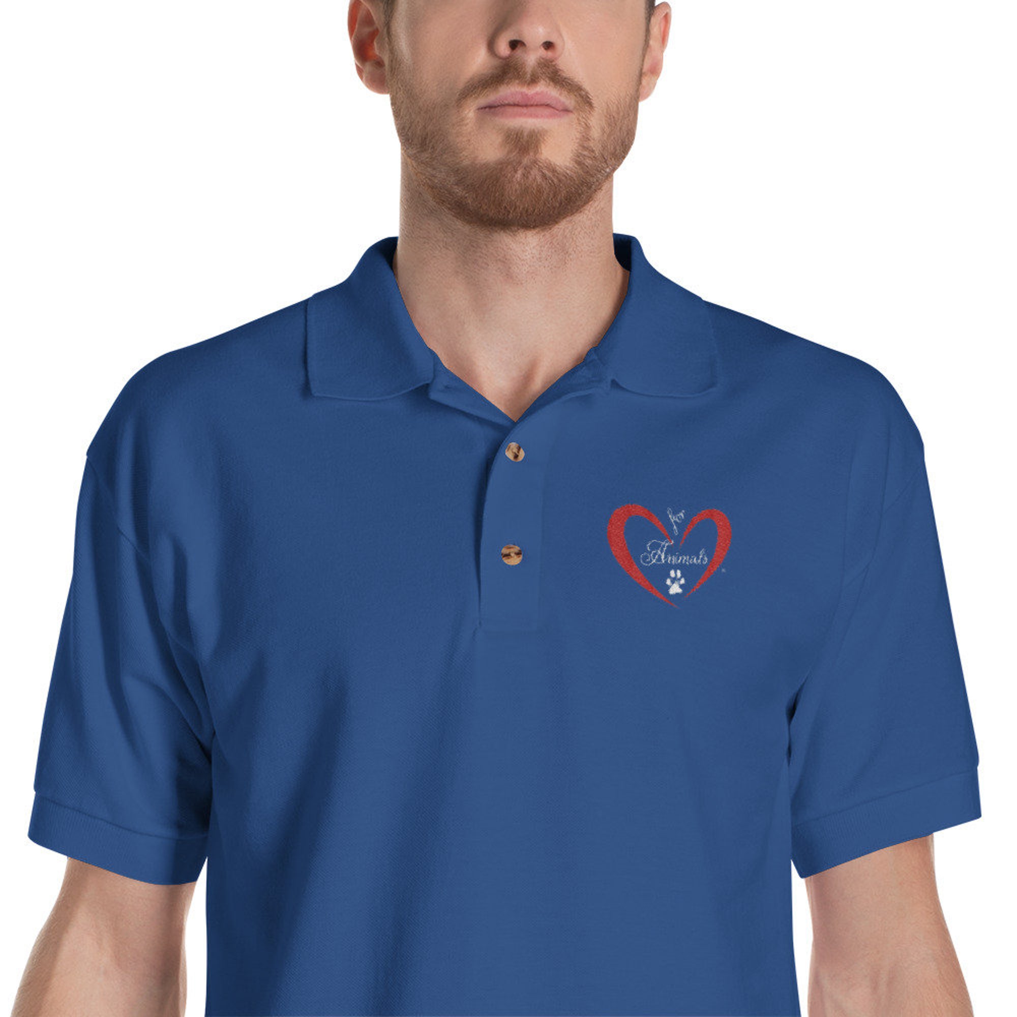 Discover Heart of Love for Animals - Embroidered Polo Shirt