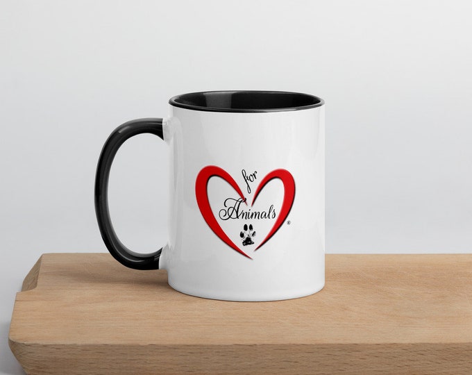 Heart of Love for Animals - 'Rescue Mom' Mug with Color Inside