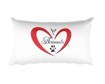 Heart of Love for Animals - Rectangular Pillow