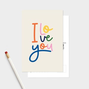 Je t’aime carte postale. Auto-isolement Carte postale de positivité Cartes postales motivales Cadeau pour un ami . A6 imprimer Citation de citation Carte de motivation
