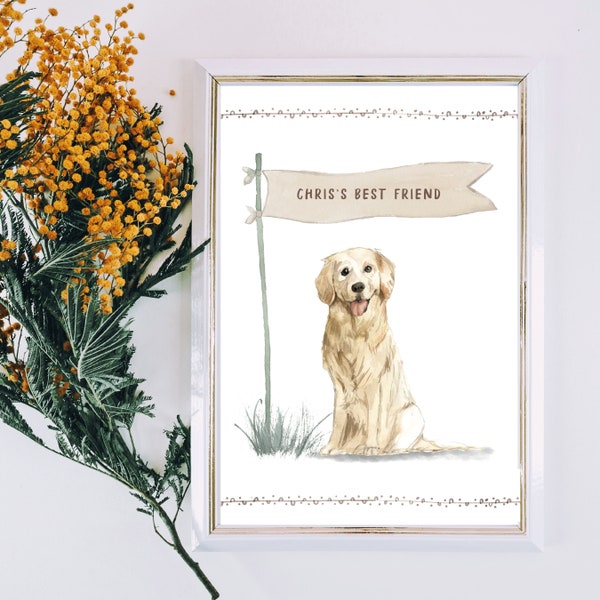 Affiches personnalisées pour chiens | Affiches pour chiens | Affiche de chien de Noël | | amoureux des chiens | cadeau de personne de chien Affiche de portrait d'| Cadeau pour les amoureux des chiens