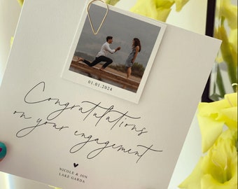 Engagement card | Engaged card | Picture engagement card | Personalised engagement card | Wedding card | Wedding day card