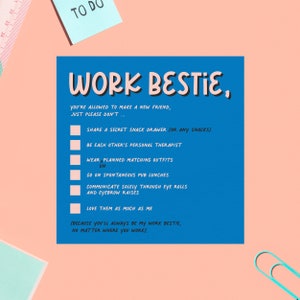 Work Bestie | Sorry You're Leaving | Lustige Kollegin Karte | Abschiedskarte | Work Bae