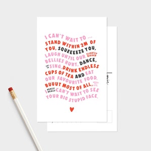drück dich | 2M entfernt | Sieh dein dämliches Gesicht | Selbstisolation | Positivität Postkarte | Motivierende Postkarten | Freund Geschenk | A6 Druck
