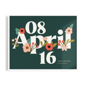 Personalised Special Date Print Landscape | Valentines Print | Anniversary Print | Special Date Print | Wedding Print | Paper Anniversary