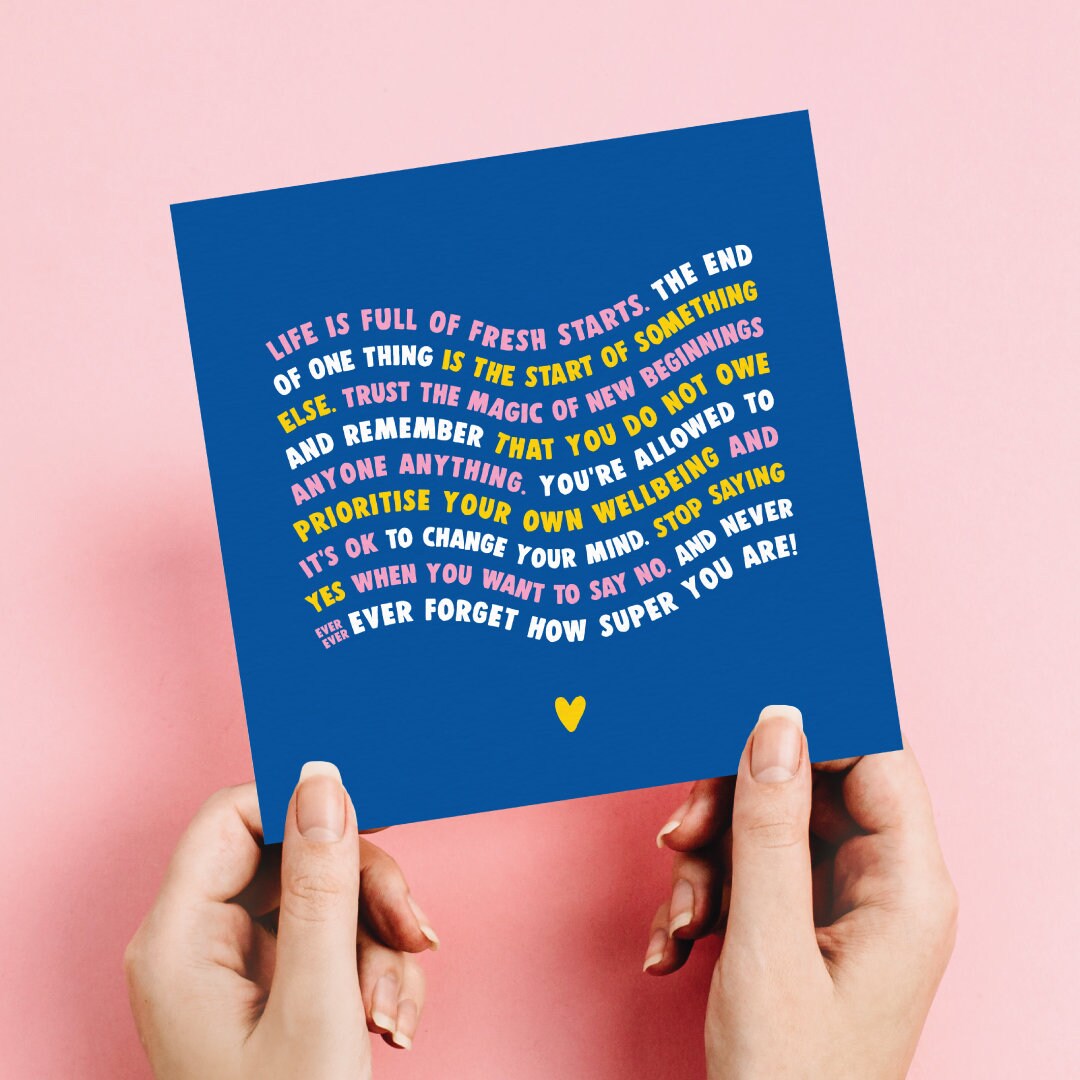 Pick Me up Card Wellbeing Card Card for Friend Fresh Starts New ...