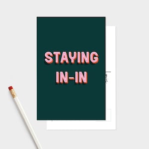 Drinnen bleiben | Selbstisolation | Positivität Postkarte | Motivierende Postkarten | Freund Geschenk | A6 Druck | Motivierende Karte