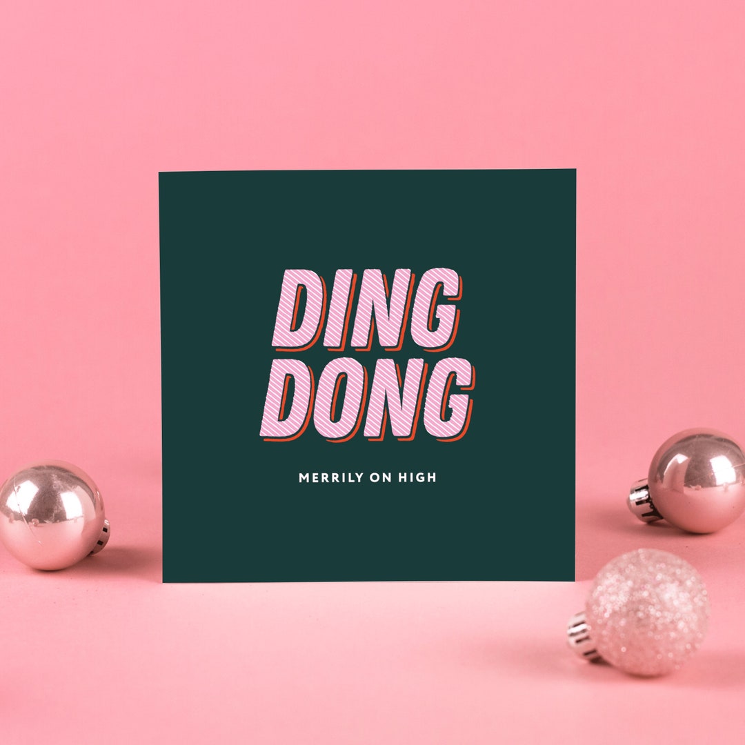 Ding Dong Christmas Card Christmas Card Merry Christmas Green Christmas ...