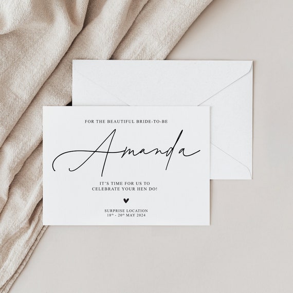 Hen Do Invitation: Bride-to-be Party Invite