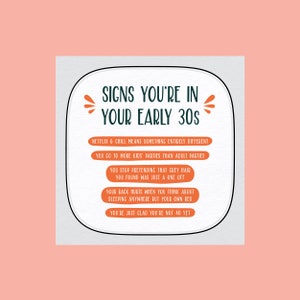 Signs You&#39;re In Your 30s | Funny Birthday Card | Early 30s | Best Friend Birthday | Netflix And Chill