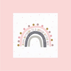 Carte d’anniversaire d’arc-en-| Petite fille spéciale | Carte d’anniversaire de petite fille | Carte arc-en-ciel