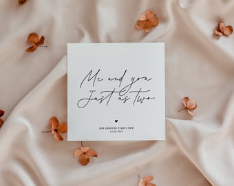 Me and you, just us two card | Wedding day card to husband | Card for groom on our wedding day | Wedding card to groom