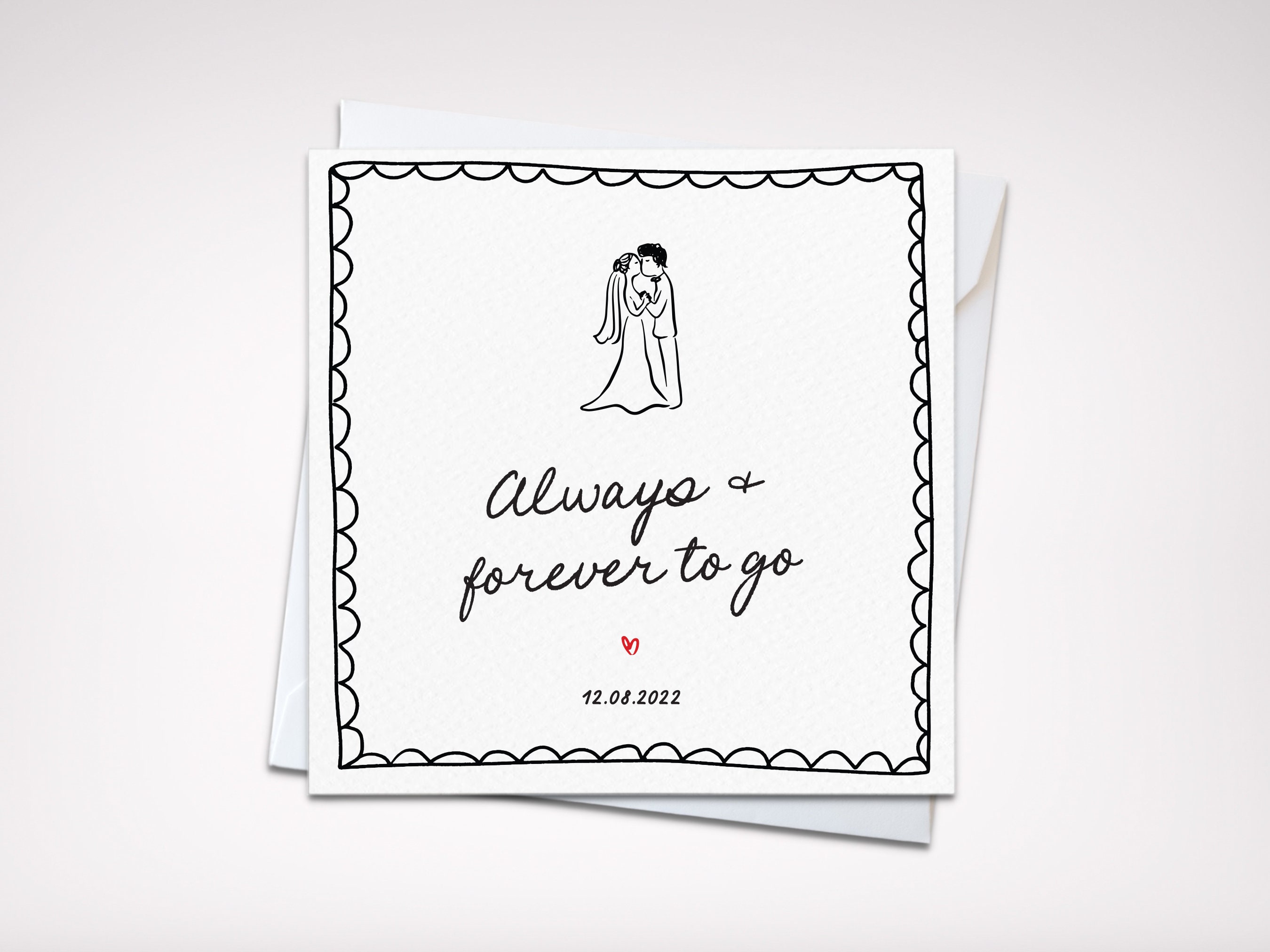 One year anniversary card | Personalised anniversary card | Paper anniversary card | Date anniversary card | Always and forever to go