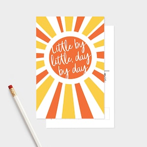Stück für Stück, Tag für Tag | Selbstisolation | Positivität Postkarte | Motivierende Postkarten | Freund Geschenk | A6 Druck | Motivierende Karte