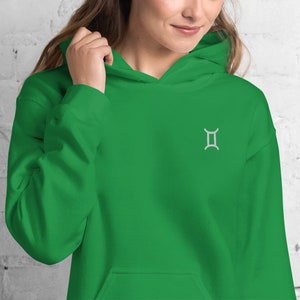 Gemini Zodiac Embroidered Sweatshirt, Oversized Zodiac Sweatshirt, Custom Birthday Embroidered Hoodie, Gemini Birthday Gift