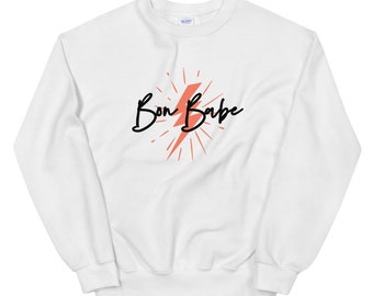 Bon Babe Sweatshirt, Bonne Babe, Bon Babe Lightning Bolt Unisex Crewneck - Crewneck Sweatshirt