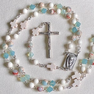 Beach Island Vibe beautiful Swarovski Crystals and natural stones Rosary