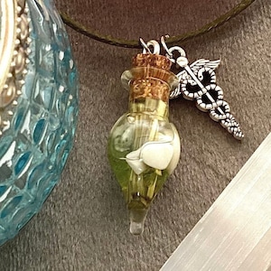 Health Amulet, Spell Bottle Necklace, Health Magic Spell, Good Health Talisman, Cord Necklace