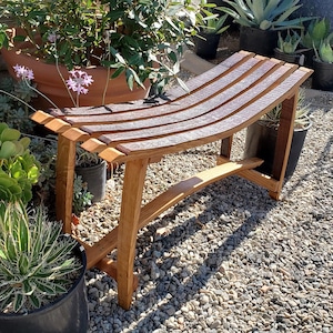 Vintage Oak Wine Barrel Sweetheart Bench - Reclaimed Oak - Indoor / Outdoor Bench - Unique Garden Bench / Eco-Friendly and Chic Furniture